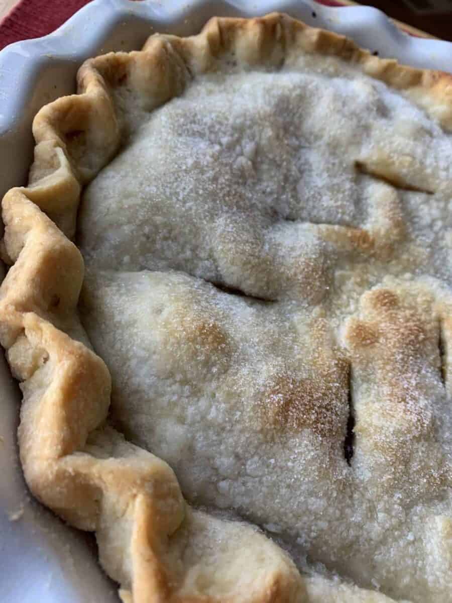 Baked pie crust.