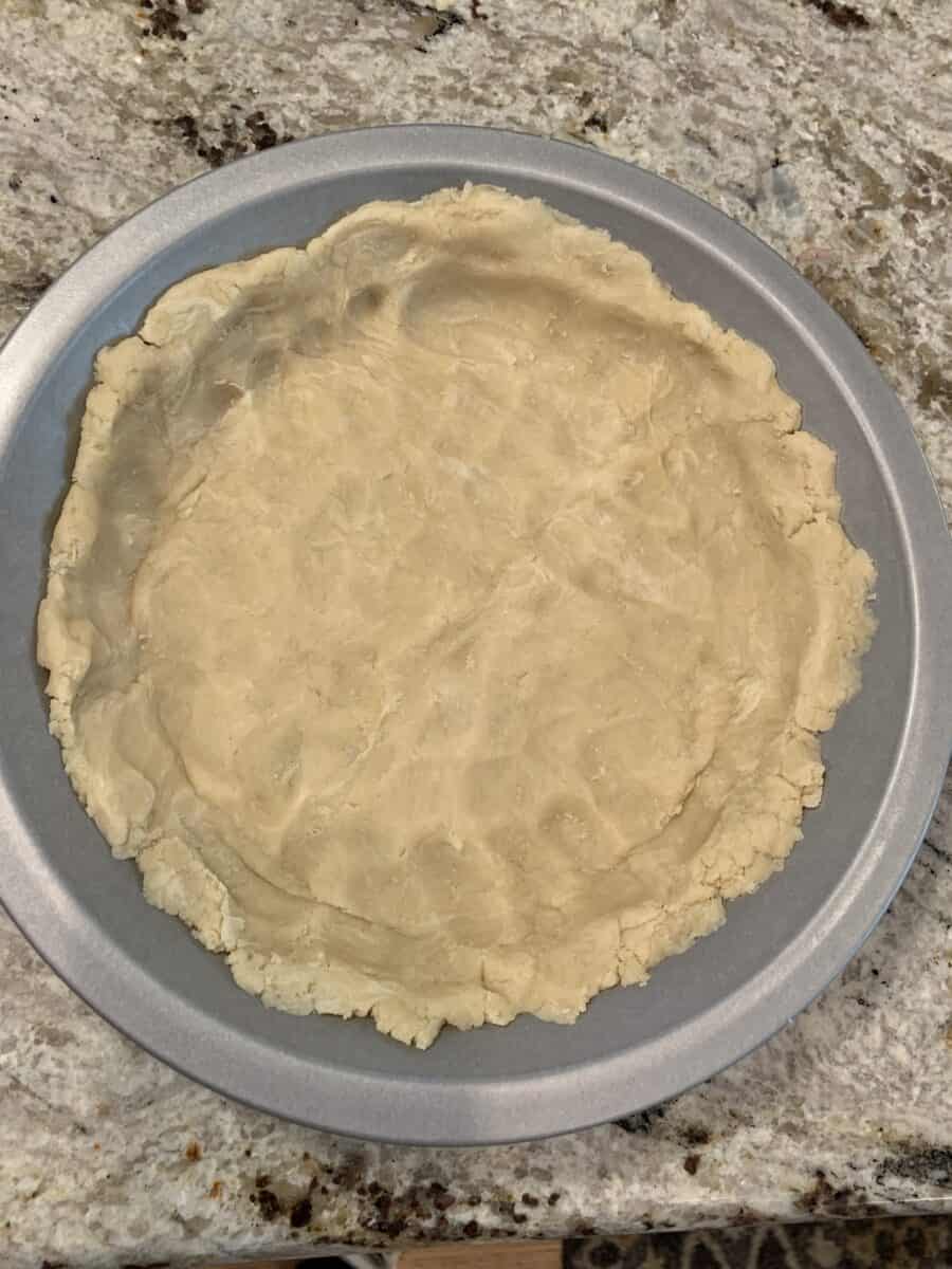 crust in a pie pan, unbaked