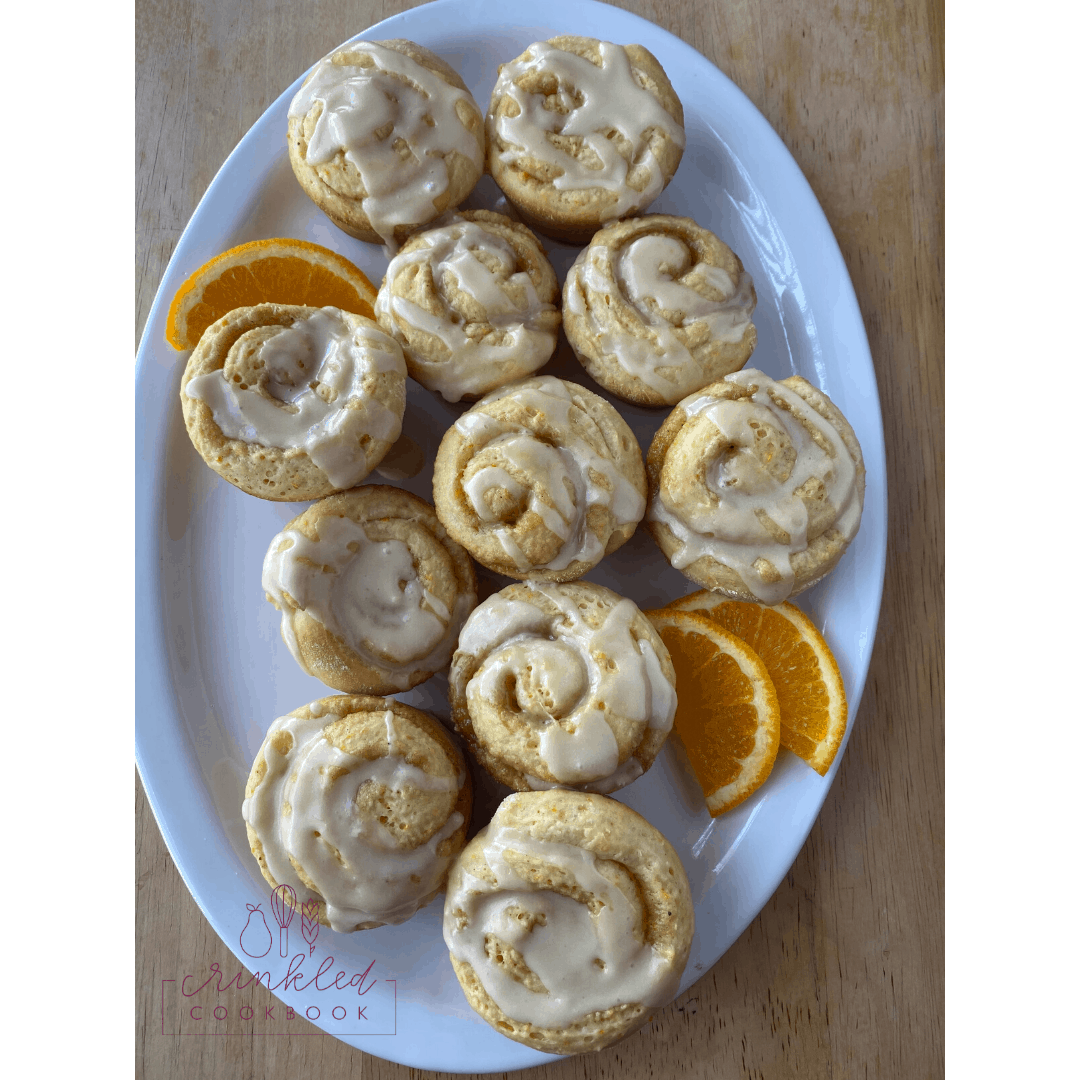 Orange sweet rolls on a plate