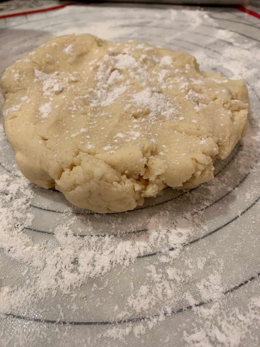 Raw cookie dough in a mound. 