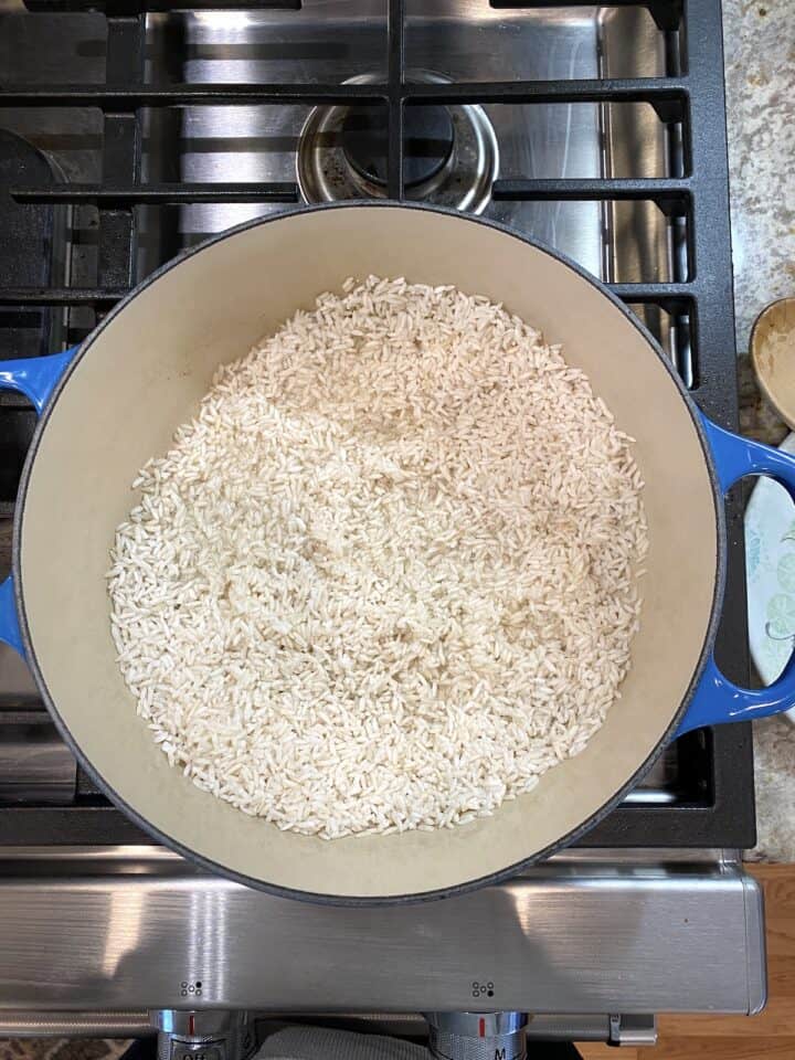 A pot of white rice.