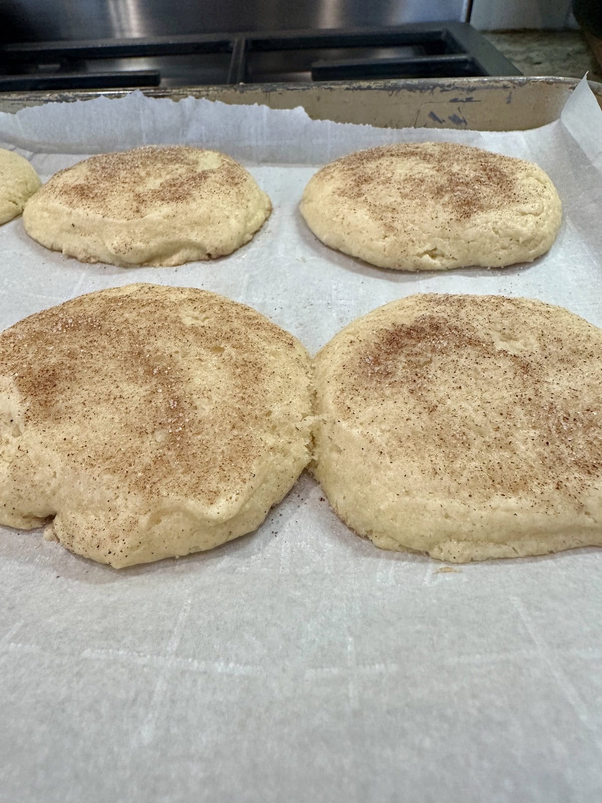 Cookies with cinnamon and sugar to top.