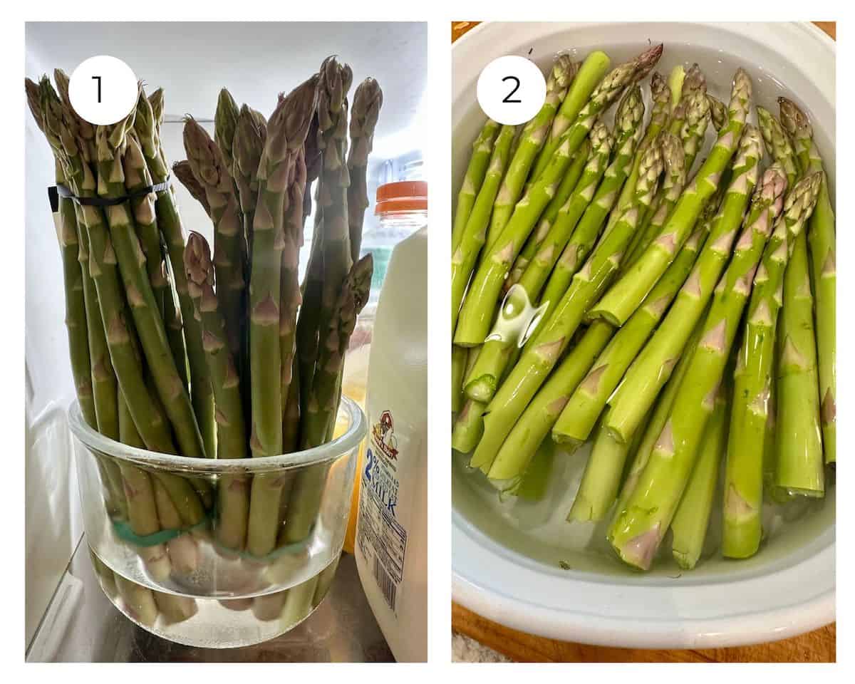 Asparagus in water.