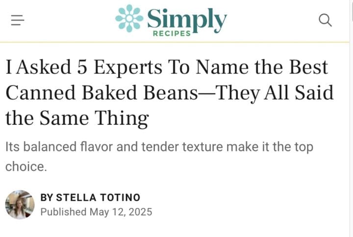 A screen shot from the Simply Recipes website.