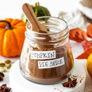 A jar of pumpkin spice mix.